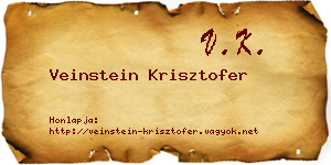 Veinstein Krisztofer névjegykártya